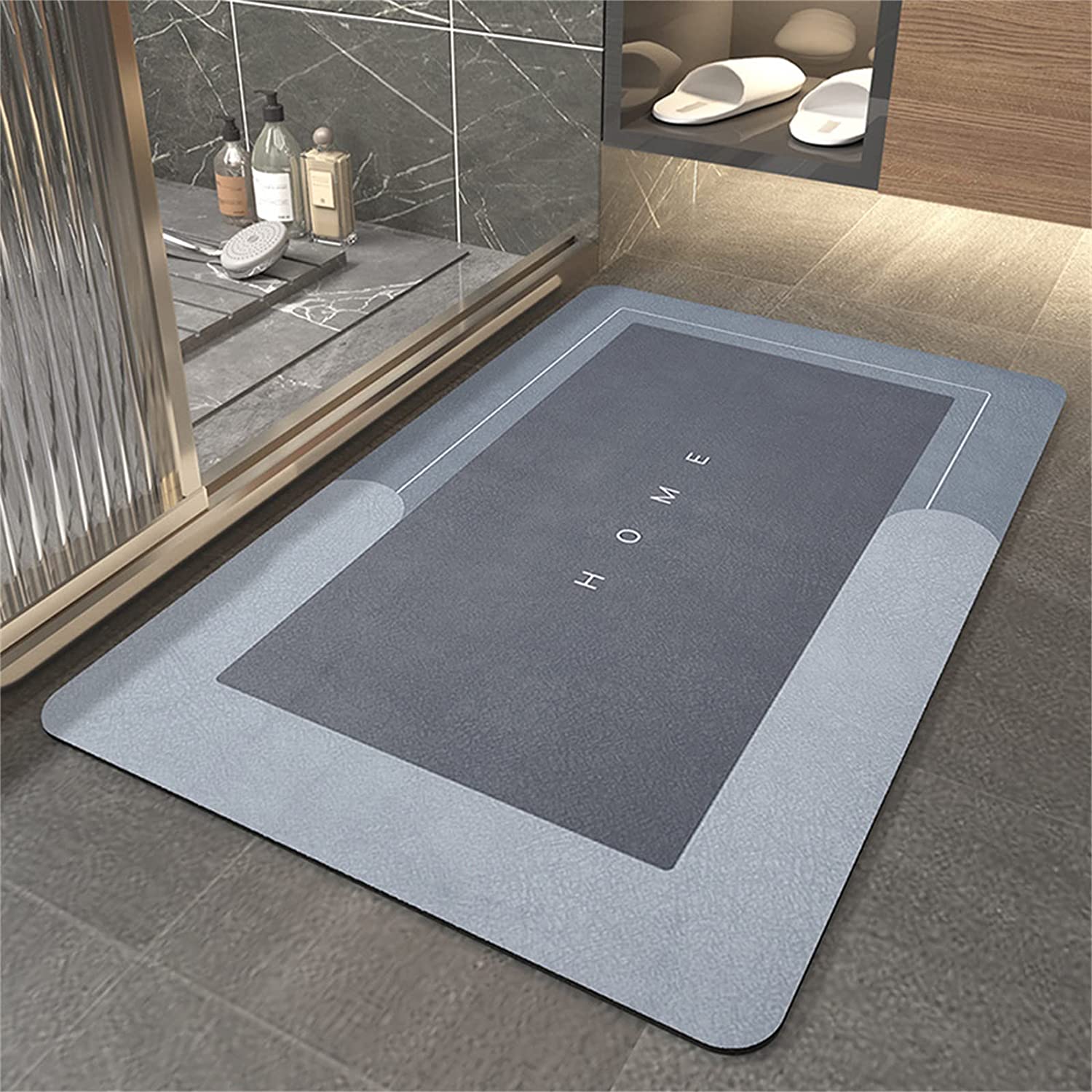 TOKLYUIE Super Absorbent Floor Mat, Quick-Drying Bathroom Mats, Absorbent  Bath Mats for Home, Rubber Non-Slip Bottoms, Easy to Clean, Simple Bathroom